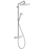 Hansgrohe Croma - Duschsäule Showerpipe Mit Thermostatbatterie, 1jet, EcoSmart, Weiß / Verchromt 27660000