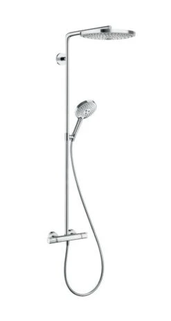 Hansgrohe Raindance Select S - Duschsäule Mit Thermostatbatterie 300 Mm, 2 Strahlen, Weiß / Verchromt 27133400
