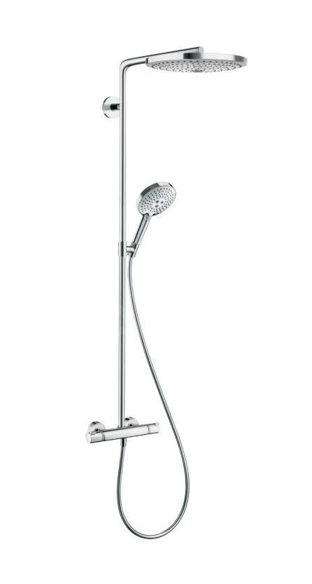 Hansgrohe Raindance Select S - Duschsäule Mit Thermostatbatterie 300 Mm, 2 Strahlen, Weiß / Verchromt 27133400 1 Hansgrohe Raindance Select S - Duschsäule Mit Thermostatbatterie 300 Mm, 2 Strahlen, Weiß / Verchromt 27133400