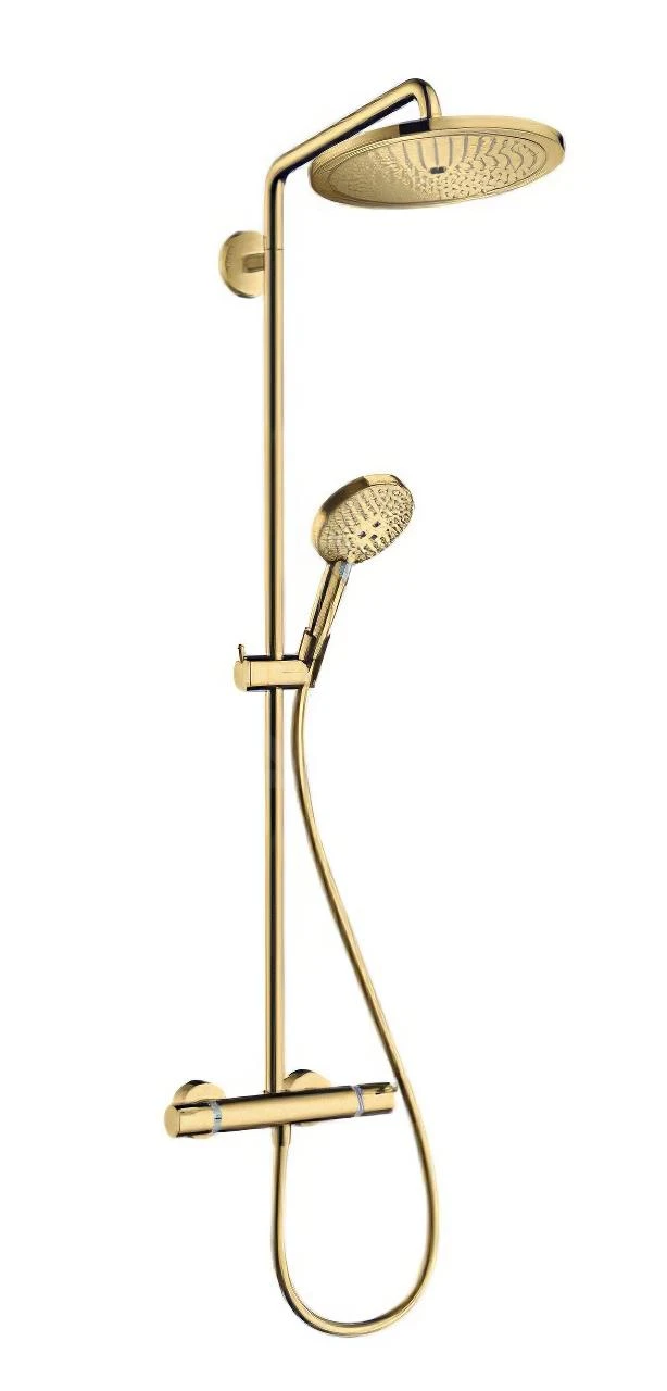 Hansgrohe Croma Select S - Duschsäule Showerpipe 280 Mit Thermostatbatterie, EcoSmart, Gold Poliert 26891990 1 Hansgrohe Croma Select S - Duschsäule Showerpipe 280 Mit Thermostatbatterie, EcoSmart, Gold Poliert 26891990