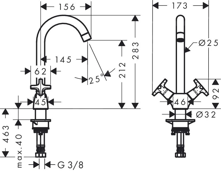 Hansgrohe Logis - Zweigriffmischer Für Spültisch, Verchromt 71285000 2 Hansgrohe Logis - Zweigriffmischer Für Spültisch, Verchromt 71285000 – Bild 2