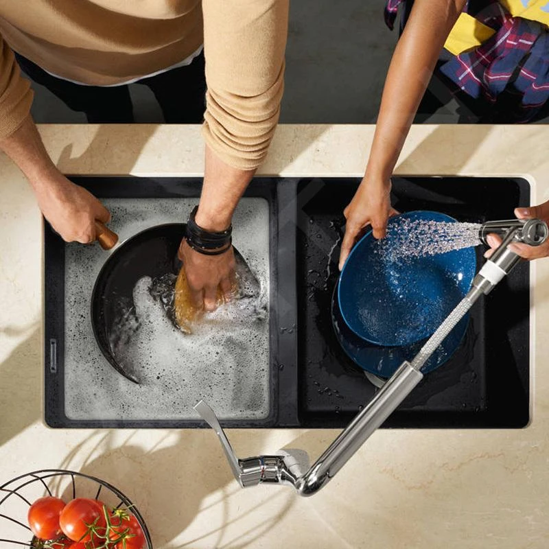 Hansgrohe Abwäschen - Granit-Unterbauspülbecken S510-U770, Graphitschwarz 43434170 3 Hansgrohe Abwäschen - Granit-Unterbauspülbecken S510-U770, Graphitschwarz 43434170 – Bild 3