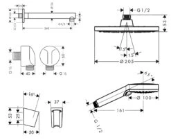 Hansgrohe Vernis Blend - Brausegarnitur 200 Mit Unterputzarmatur, Schwarz 27911670 -Hansgrohe Verkaufsgeschäft f62127cbaec9d1d9a22ca0c8