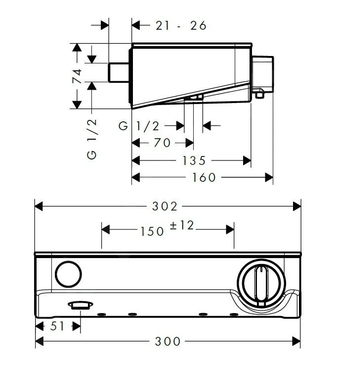 Hansgrohe ShowerTablet Select - Thermostat-Duscharmatur 300, Weiß - Verchromt 13171400 2 Hansgrohe ShowerTablet Select - Thermostat-Duscharmatur 300, Weiß - Verchromt 13171400 – Bild 2