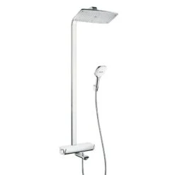 Hansgrohe Raindance Select - Thermostat-Wannenarmatur Showerpipe 360 Mit Zubehör, Weiß / Verchromt 27113400
