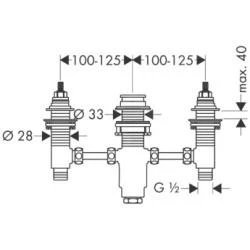 Hansgrohe Montageelemente - Grundkörper Für 3-Loch-Badewannenarmatur Für Wannenrand 13233180 2 Hansgrohe Montageelemente - Grundkörper Für 3-Loch-Badewannenarmatur Für Wannenrand 13233180 – Bild 2