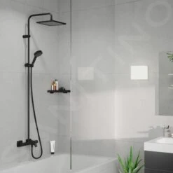 Hansgrohe Vernis Shape - Brausegarnitur Showerpipe 240 Mit Wannenthermostat, 2 Strahlarten, Schwarz Matt 26900670 -Hansgrohe Verkaufsgeschäft ff3edda4aeb28417d68ed091