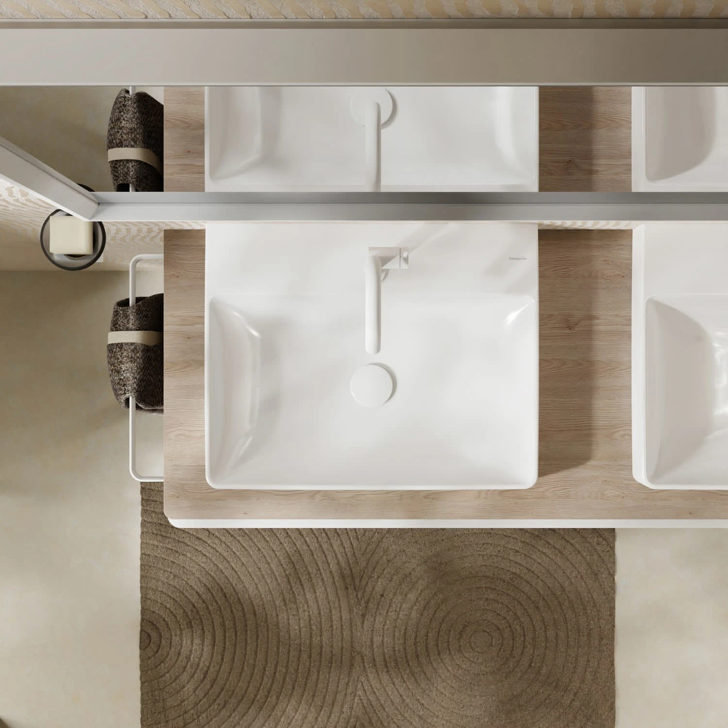 Hansgrohe Xelu Q Aufsatz-Waschbecken 60 X 48 Cm Geschliffen, Mit 1 Hahnloch 7 Hansgrohe Xelu Q Aufsatz-Waschbecken 60 X 48 Cm Geschliffen, Mit 1 Hahnloch – Bild 7