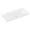 Hansgrohe Xelu Q Waschbecken 100 X 48 Cm Ungeschliffen, Mit 2x 1 Hahnloch