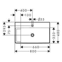 Hansgrohe Xelu Q Waschbecken Mit Ablage Links 80 X 48 Cm Ungeschliffen, Mit 1 Hahnloch -Hansgrohe Verkaufsgeschäft hansgrohe badkeramik xelu q waschbecken mit 12108975