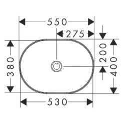 Hansgrohe Xuniva U Aufsatzwaschtisch 55 X 40 Cm, Mit SmartClean -Hansgrohe Verkaufsgeschäft hansgrohe badkeramik xuniva aufsatzwaschtisch 55 40 12109218