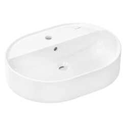 Hansgrohe Xuniva U Aufsatzwaschtisch 60 X 45 Cm, Mit 1 Hahnloch Und Überlauf, Mit SmartClean