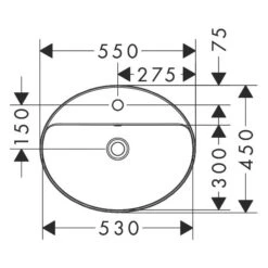 Hansgrohe Xuniva D Einbauwaschtisch Oval 55 X 45 Cm, Mit 1 Hahnloch Und Überlauf, Mit SmartClean -Hansgrohe Verkaufsgeschäft hansgrohe badkeramik xuniva aufsatzwaschtisch oval 55 12109191