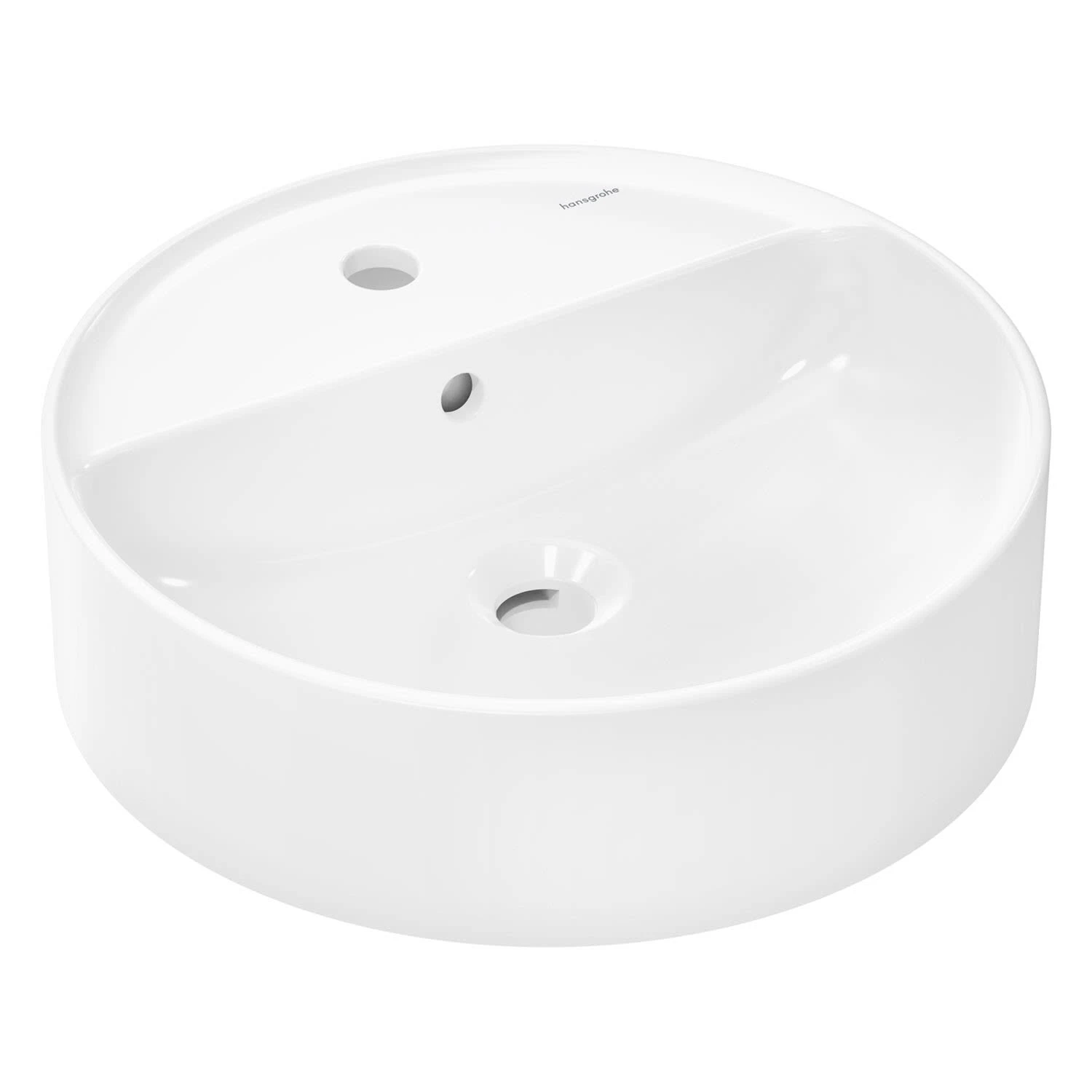 Hansgrohe Xuniva S Aufsatzwaschtisch Rund Ø 45 Cm, Mit 1 Hahnloch Und Überlauf 1 Hansgrohe Xuniva S Aufsatzwaschtisch Rund Ø 45 Cm, Mit 1 Hahnloch Und Überlauf