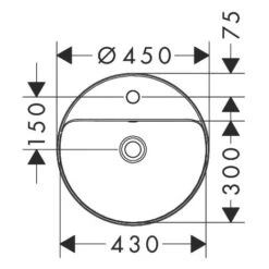 Hansgrohe Xuniva S Einbauwaschtisch Rund Ø 45 Cm, Mit 1 Hahnloch Und Überlauf, Mit SmartClean -Hansgrohe Verkaufsgeschäft hansgrohe badkeramik xuniva einbauwaschtisch rund dm 12109185