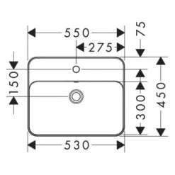 Hansgrohe Xuniva Q Einbauwaschtisch 55 X 45 Cm, Mit 1 Hahnloch Und Überlauf, Mit SmartClean -Hansgrohe Verkaufsgeschäft hansgrohe badkeramik xuniva q einbauwaschtisch 55 12109206