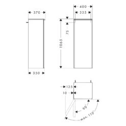 Hansgrohe Xelu Q Halbhochschrank 40 X 106,5 Cm, 1 Tür Mit Anschlag Links, Griff Mattweiß 7 Hansgrohe Xelu Q Halbhochschrank 40 X 106,5 Cm, 1 Tür Mit Anschlag Links, Griff Mattweiß -Hansgrohe Verkaufsgeschäft hansgrohe badmoebel xelo q hochschraenke xelu 12125624