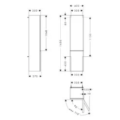 Hansgrohe Xelu Q Hochschrank 40 X 165 Cm, 2 Türen Mit Anschlag Rechts, Griff Mattschwarz -Hansgrohe Verkaufsgeschäft hansgrohe badmoebel xelo q hochschraenke xelu 12125738