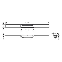 Hansgrohe RainDrain Flex Fertigset Duschrinne 80 Cm, Kürzbar