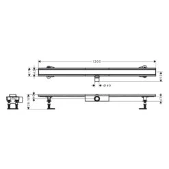 Hansgrohe RainDrain Compact Komplettset Duschrinne 120 Cm Für Flache Installation -Hansgrohe Verkaufsgeschäft hansgrohe raindrain duschrinnen compact komplettset 120 11042875