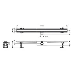 Hansgrohe RainDrain Compact Komplettset Duschrinne 120 Cm Für Standardinstallation -Hansgrohe Verkaufsgeschäft hansgrohe raindrain duschrinnen compact komplettset 120 11042911