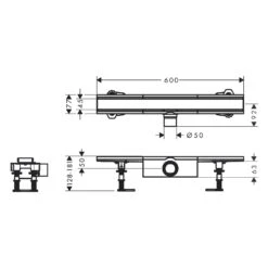Hansgrohe RainDrain Compact Komplettset Duschrinne 60 Cm Für Standardinstallation -Hansgrohe Verkaufsgeschäft hansgrohe raindrain duschrinnen compact komplettset 60 11042881
