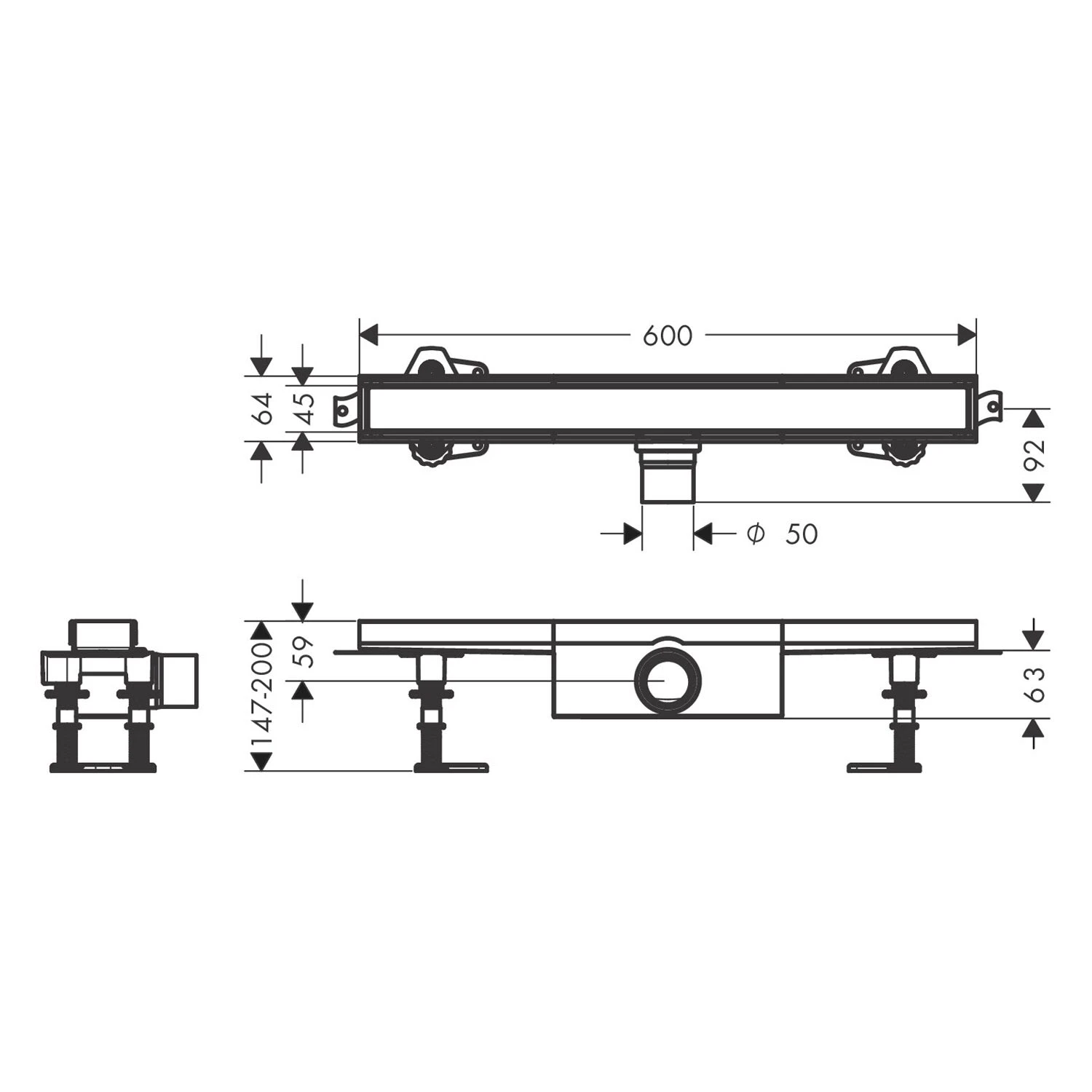 Hansgrohe RainDrain Compact Komplettset Duschrinne 60 Cm Befliesbar Für Standardinstallation 4 Hansgrohe RainDrain Compact Komplettset Duschrinne 60 Cm Befliesbar Für Standardinstallation – Bild 4