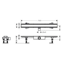 Hansgrohe RainDrain Compact Komplettset Duschrinne 70 Cm Für Flache Installation -Hansgrohe Verkaufsgeschäft hansgrohe raindrain duschrinnen compact komplettset 70 11042851