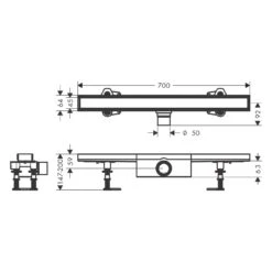 Hansgrohe RainDrain Compact Komplettset Duschrinne 70 Cm Befliesbar Für Standardinstallation -Hansgrohe Verkaufsgeschäft hansgrohe raindrain duschrinnen compact komplettset 70 11042890