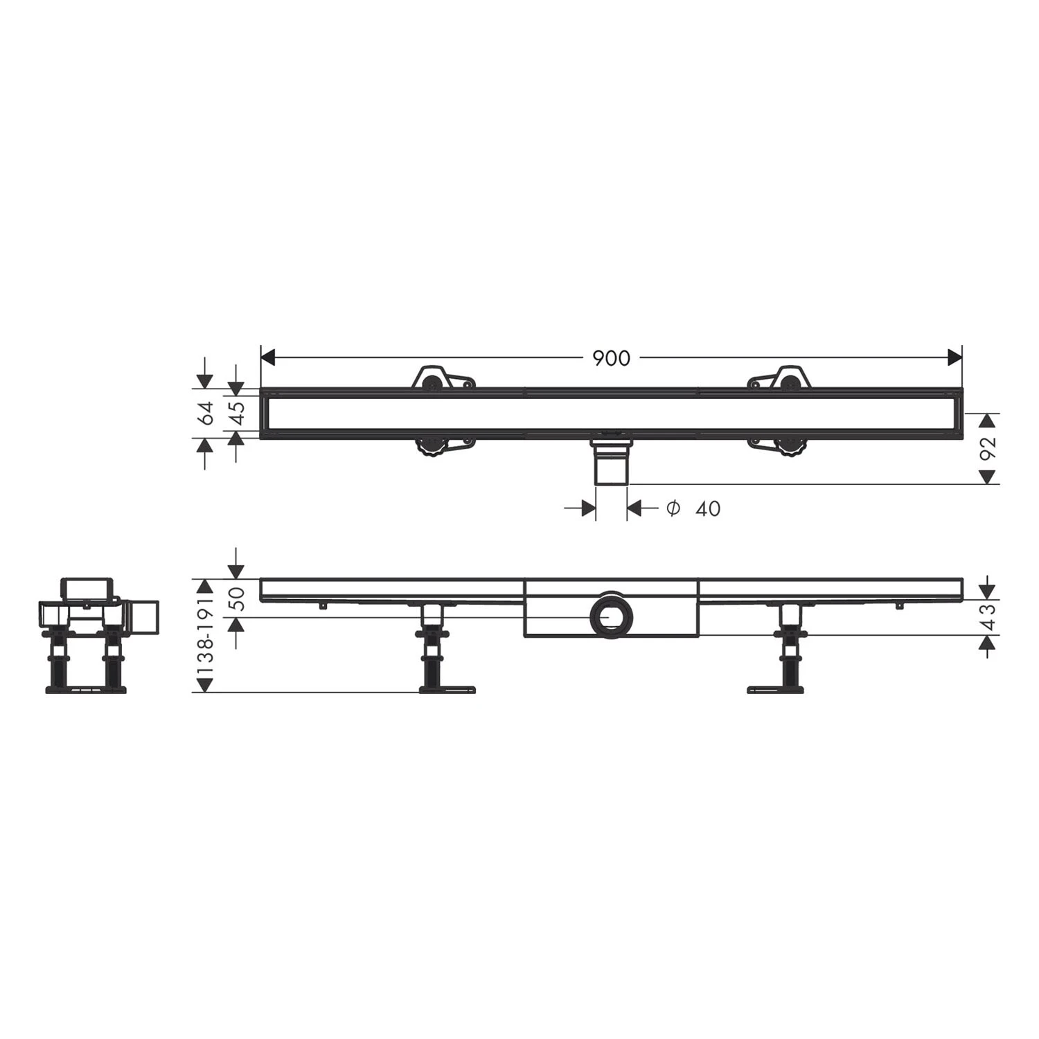 Hansgrohe RainDrain Compact Komplettset Duschrinne 90 Cm Befliesbar Für Flache Installation 4 Hansgrohe RainDrain Compact Komplettset Duschrinne 90 Cm Befliesbar Für Flache Installation – Bild 4