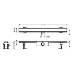 Hansgrohe RainDrain Compact Komplettset Duschrinne 90 Cm Für Standardinstallation -Hansgrohe Verkaufsgeschäft hansgrohe raindrain duschrinnen compact komplettset 90 11042899