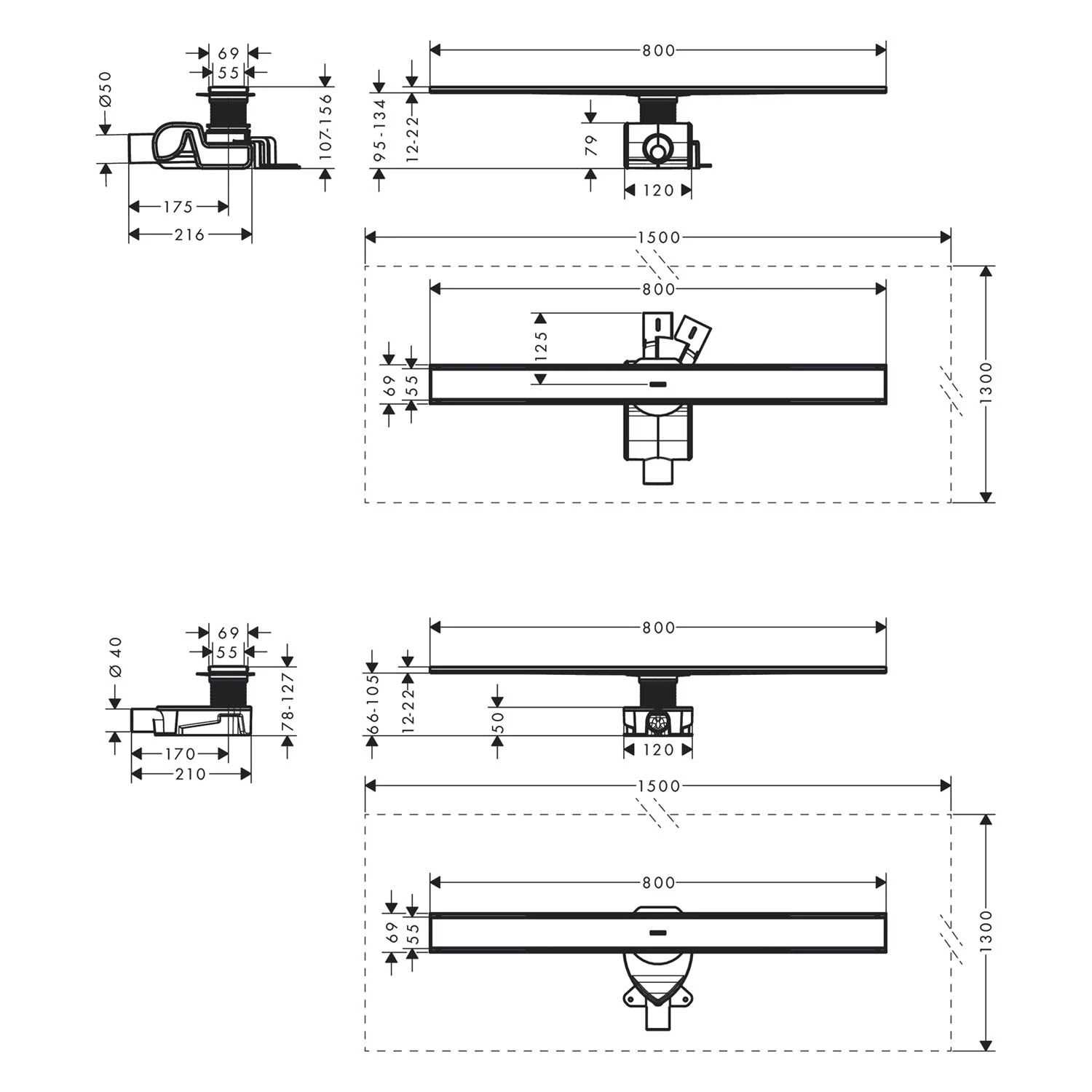 Hansgrohe RainDrain Allround Komplettset Duschrinne 80 Cm Für Standard-/flache Installation 3 Hansgrohe RainDrain Allround Komplettset Duschrinne 80 Cm Für Standard-/flache Installation – Bild 3