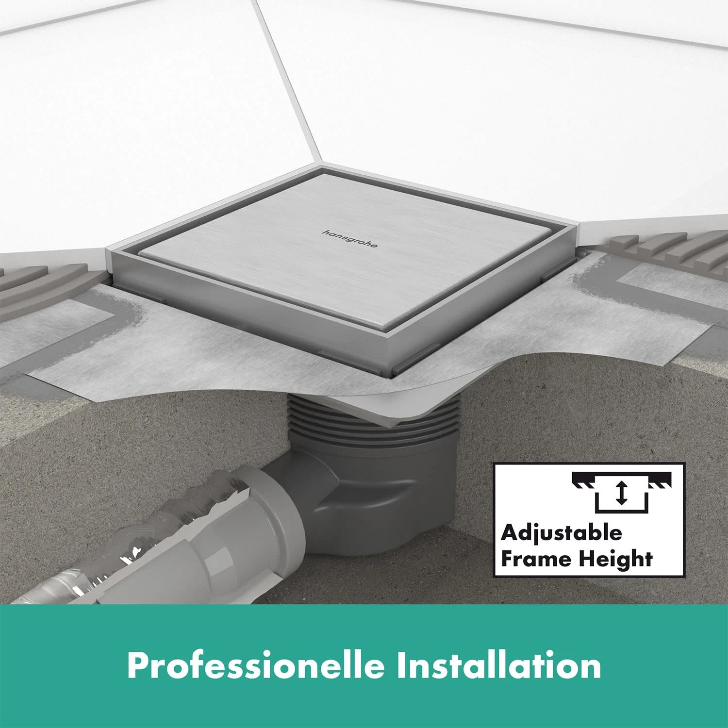 Hansgrohe RainDrain Brilliance Komplettset Punktablauf 10/10 Cm Rückseitig Befliesbar 3 Hansgrohe RainDrain Brilliance Komplettset Punktablauf 10/10 Cm Rückseitig Befliesbar – Bild 3