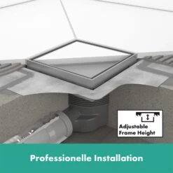 Hansgrohe RainDrain Brilliance Komplettset Punktablauf 15/15 Cm Rückseitig Befliesbar -Hansgrohe Verkaufsgeschäft hansgrohe raindrain duschrinnen und punktablaeufe brilliance 11042836