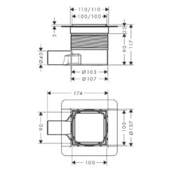 Hansgrohe RainDrain Brilliance Komplettset Punktablauf 10/10 Cm Rückseitig Befliesbar 9 Hansgrohe RainDrain Brilliance Komplettset Punktablauf 10/10 Cm Rückseitig Befliesbar -Hansgrohe Verkaufsgeschäft hansgrohe raindrain duschrinnen und punktablaeufe brilliance 11042971