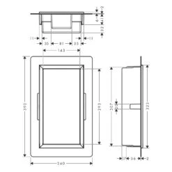 Hansgrohe XtraStoris Original Wandnischen-Einbaubox Mit Rahmen 15 X 7 X 30 Cm