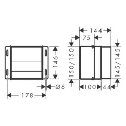Hansgrohe XtraStoris Original Einbau-Toilettenpapierhalter Rahmenlos 15 X 14 X 15 Cm -Hansgrohe Verkaufsgeschäft hansgrohe xtrastoris wandnischen einbauboxen original toilettenpapierhalter 11042155