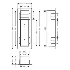 Hansgrohe XtraStoris Rock Einbau-Toilettenbürstenhalter Mit Papierhalter Und Befliesbarer Tür -Hansgrohe Verkaufsgeschäft hansgrohe xtrastoris wandnischen einbauboxen rock toilettenbuerstenhalter 11042149