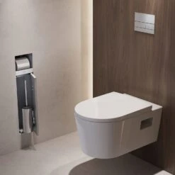 Hansgrohe XtraStoris Rock Einbau-Toilettenbürstenhalter Mit Papierhalter Und Befliesbarer Tür -Hansgrohe Verkaufsgeschäft hansgrohe xtrastoris wandnischen einbauboxen rock toilettenbuerstenhalter 11042209